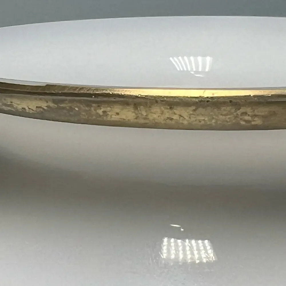 Vintage 40s DeLuxe Inc USA Signed Hand Painted Floral Vase Milk Glass - Picture 8 of 12